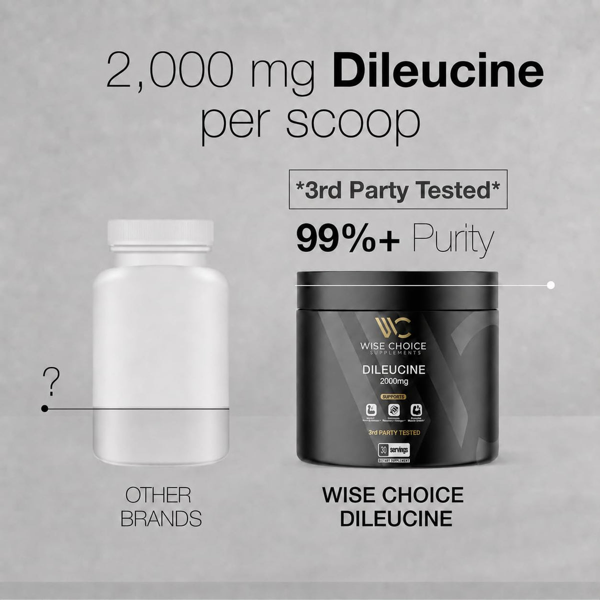 Dileucine Peptide 2000mg WISE CHOICE SUPPLEMENTS vue arrière