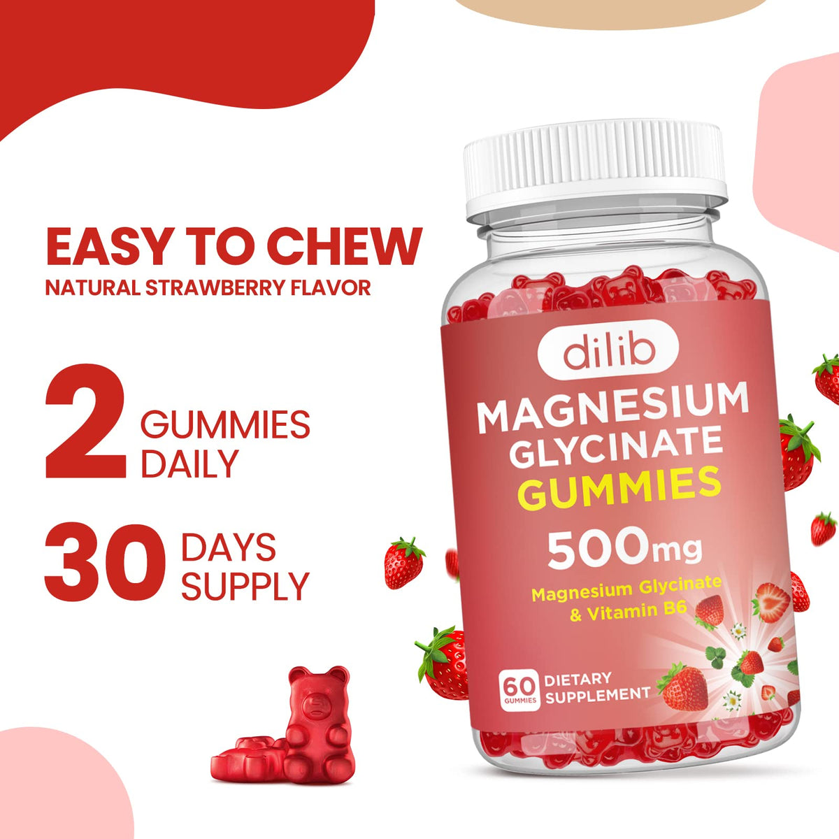 dilib Gummies de Magnésium Glycinate 500mg en main