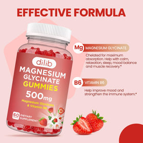 dilib Gummies de Magnésium Glycinate 500mg vue de côté