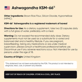 Dimensions du sachet d'Ashwagandha KSM-66 15,1 × 14,9 × 2,5 cm