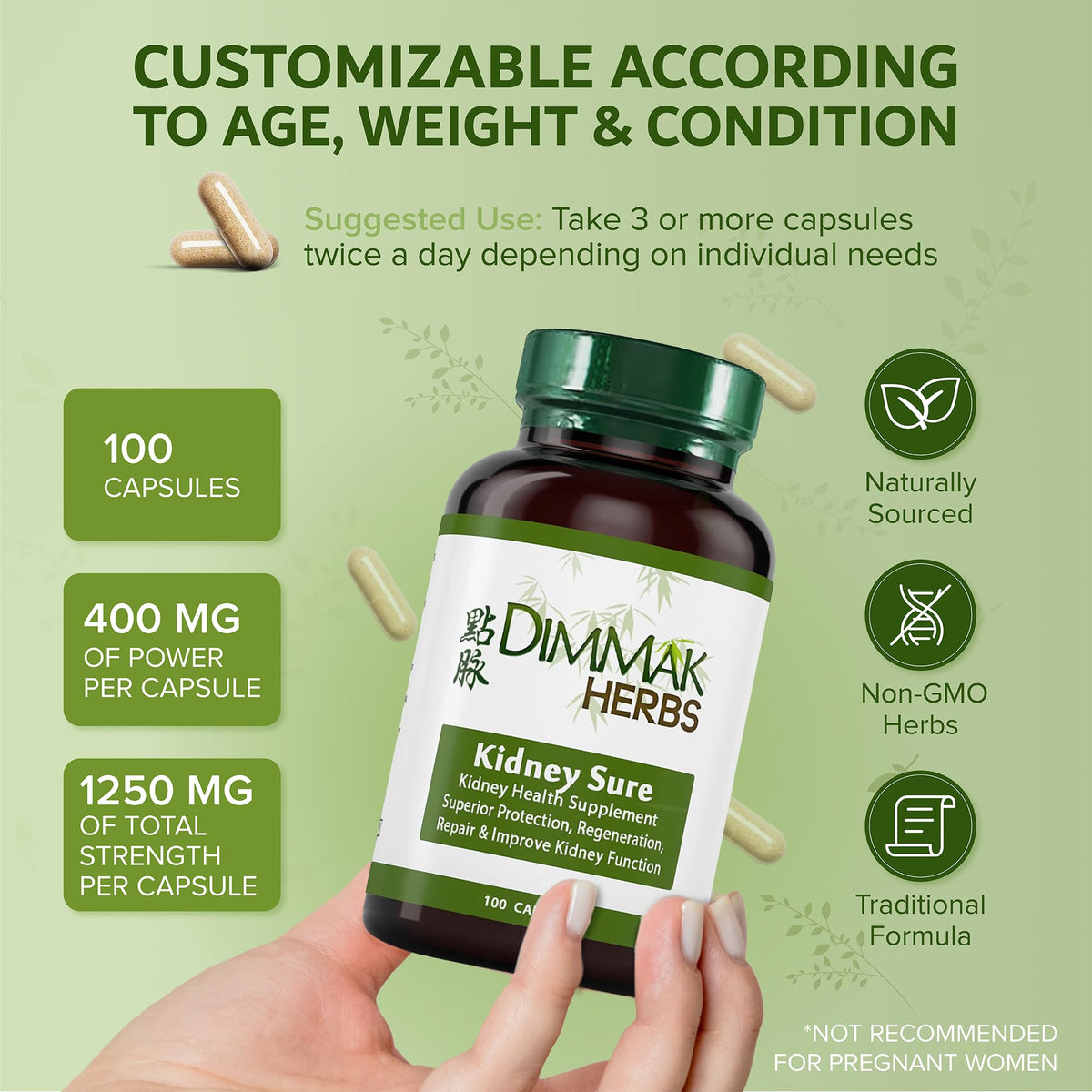 Dimmak Herbs Complément Alimentaire 400mg avec étiquette visible