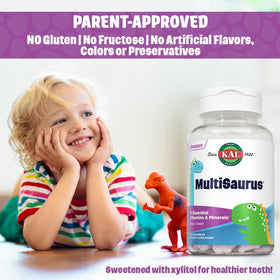 Dinosaures en gummies KAL, saveur fruits rouges