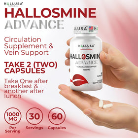 Diosmine Hallusa Natural sur une table avec des légumes