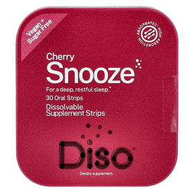 DISO Snooze Strips Dissolvants pour Sommeil Cerise, emballage avant