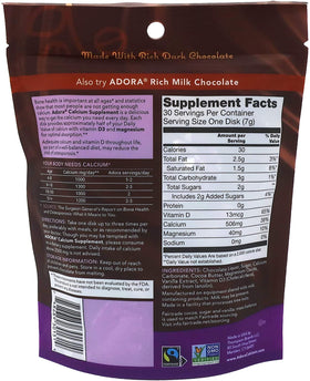 Disque de chocolat Adora Calcium avec emballage