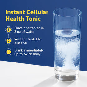 Dissolution d'une tablette H2 Absorb dans un verre d'eau