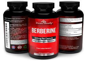 Divine Bounty Complément Alimentaire Berbérine 600mg - Boîte ouverte avec gélules