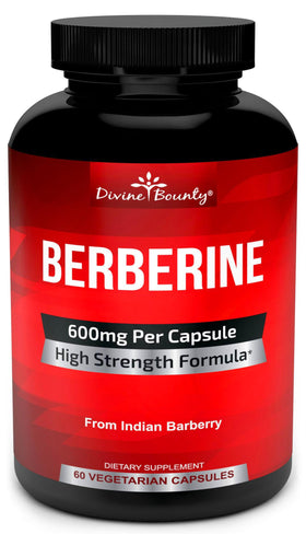 Divine Bounty Complément Alimentaire Berbérine 600mg - Boîte vue de face