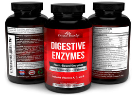 Divine Bounty Enzymes daily 90 Capsules - capsules sur une table
