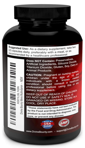 Divine Bounty Multivitamines Masculines 90 Capsules - vue de côté