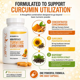Divine Health Curcuma 500mg 60 capsules avec étiquette