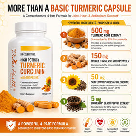 Divine Health Curcuma 500mg 60 capsules côté
