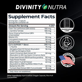 Divinity Nutra Brûleur de Graisse 60 Capsules avec des ingrédients naturels