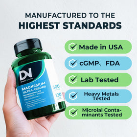 Divinity Nutra Complément de Magnésium 300mg sur fond blanc