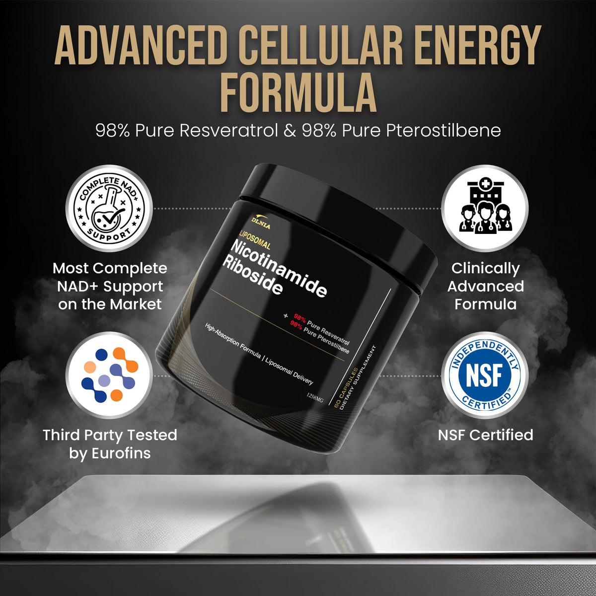 DLNIA Complément Alimentaire Liposomal NAD+ capsules avec fruits