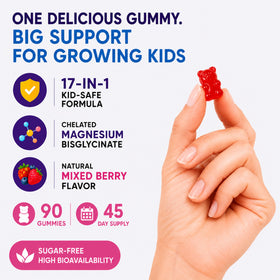 DLNIA Gummies de Magnésium Glycinate, arrière de la bouteille