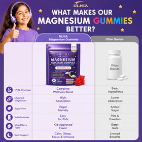 DLNIA Gummies de Magnésium Glycinate, bouteille avec étiquette