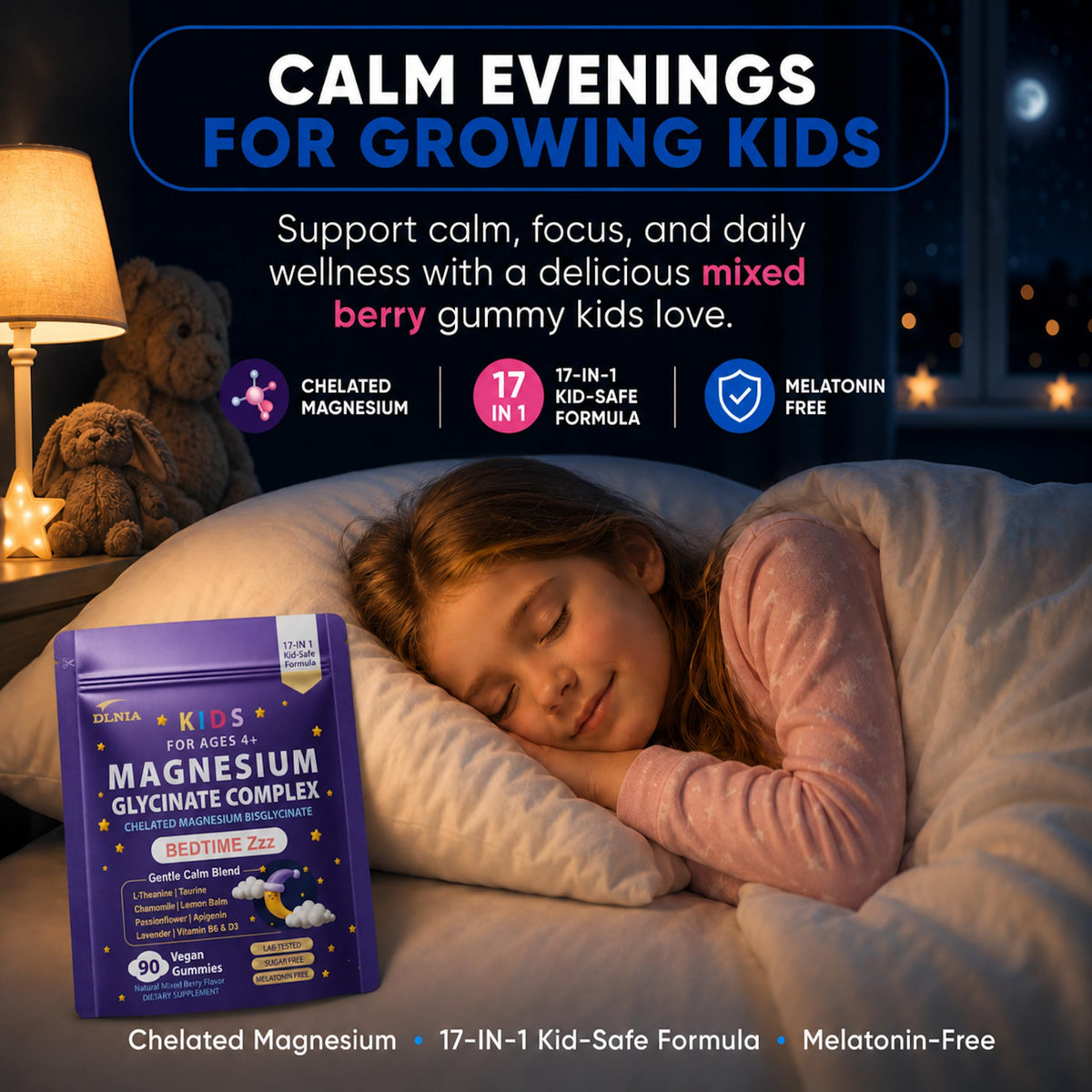 DLNIA Gummies de Magnésium Glycinate, ingrédients listés