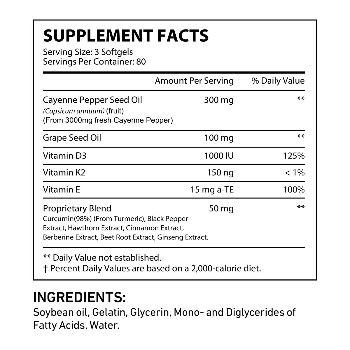 DLOMFVFQ Gélules de Poivre de Cayenne 240 Softgels avec ingrédients