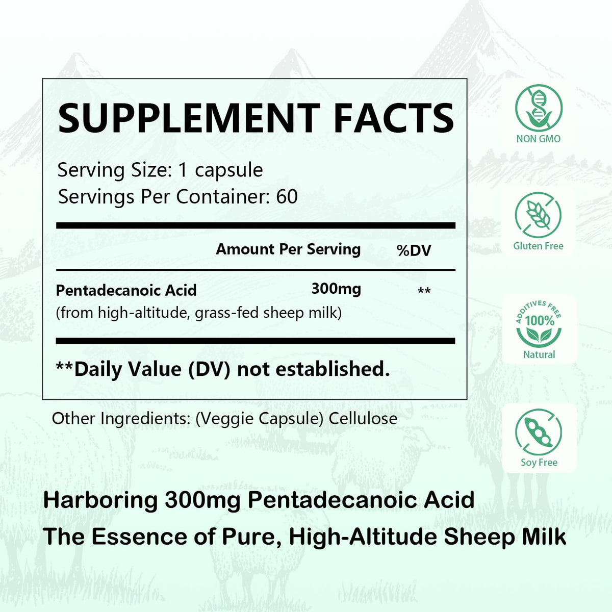 DNOUHN Acide Pentadécanoïque 60 Capsules - vue arrière