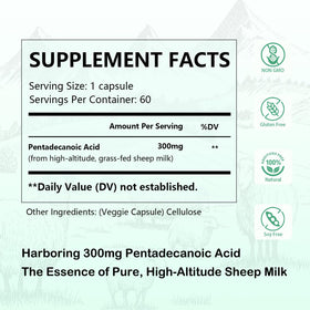 DNOUHN Acide Pentadécanoïque 60 Capsules - vue arrière