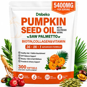 Dobeko Huile de Pépin de Citrouille Pressée à Froid 5400 mg - emballage avant