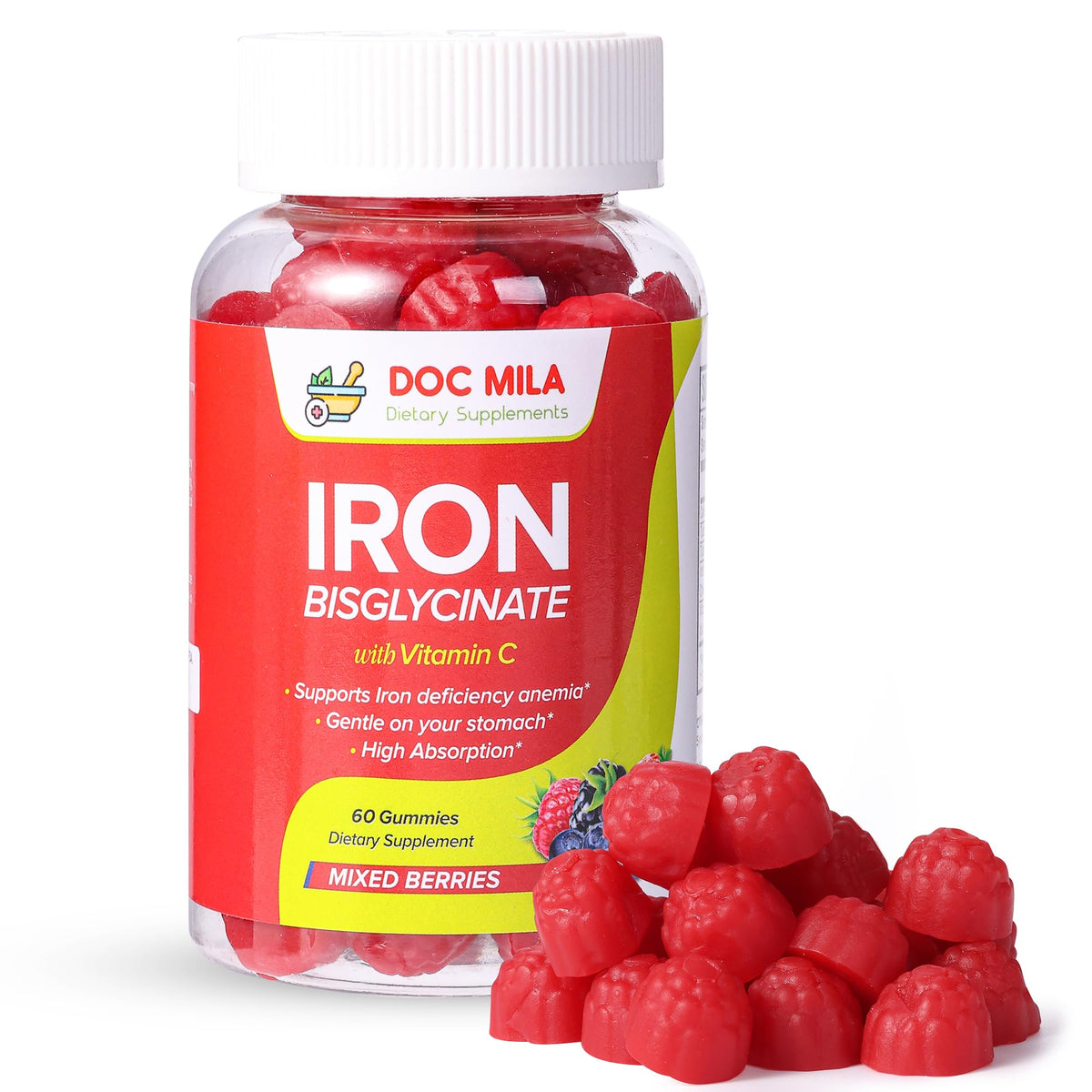 Doc Mila gummies de fer bisglycinate 25mg vue de face