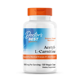 Doctor's BEST Acetyl L-Carnitine 1000 mg 120 Veg Caps face view
