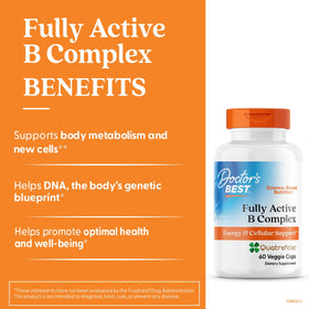 Doctor's BEST B Complex ingrédients sur l'étiquette