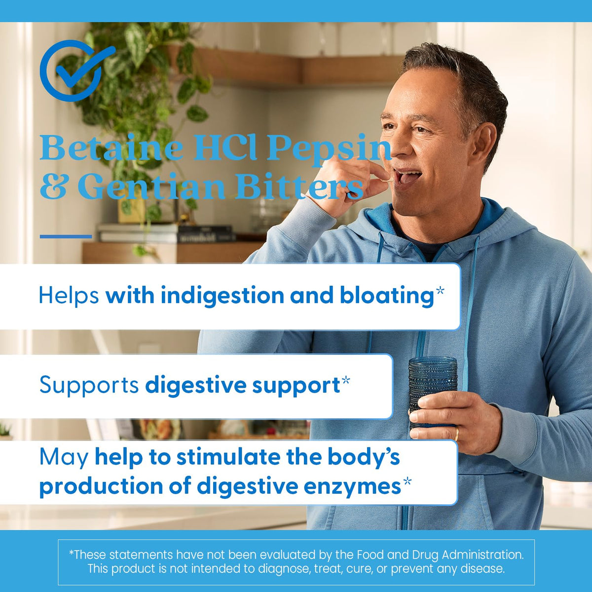 Doctor's BEST Betaïne HCl Pepsine 120 capsules avec étiquette