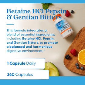 Doctor's BEST Betaïne HCl Pepsine 360 capsules vue arrière