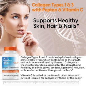 Doctor's BEST Collagène Peptides 540 Tablettes sur une table