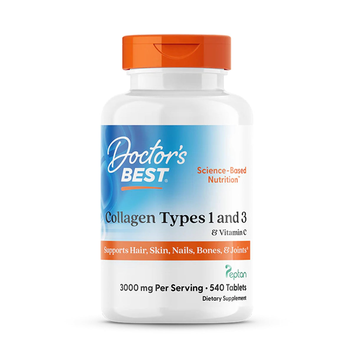 Doctor's BEST Collagène Peptides 540 Tablettes vue de face