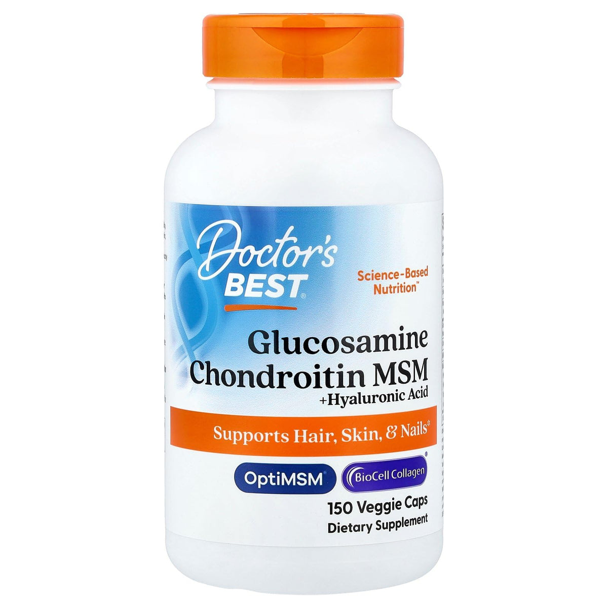 Doctor's BEST Complément Alimentaire Glucosamine Chondroïtine MSM 150 Caps vue avant
