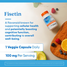 Doctor's BEST Complément Fisetin 100 mg gélules végétales avec un verre d'eau