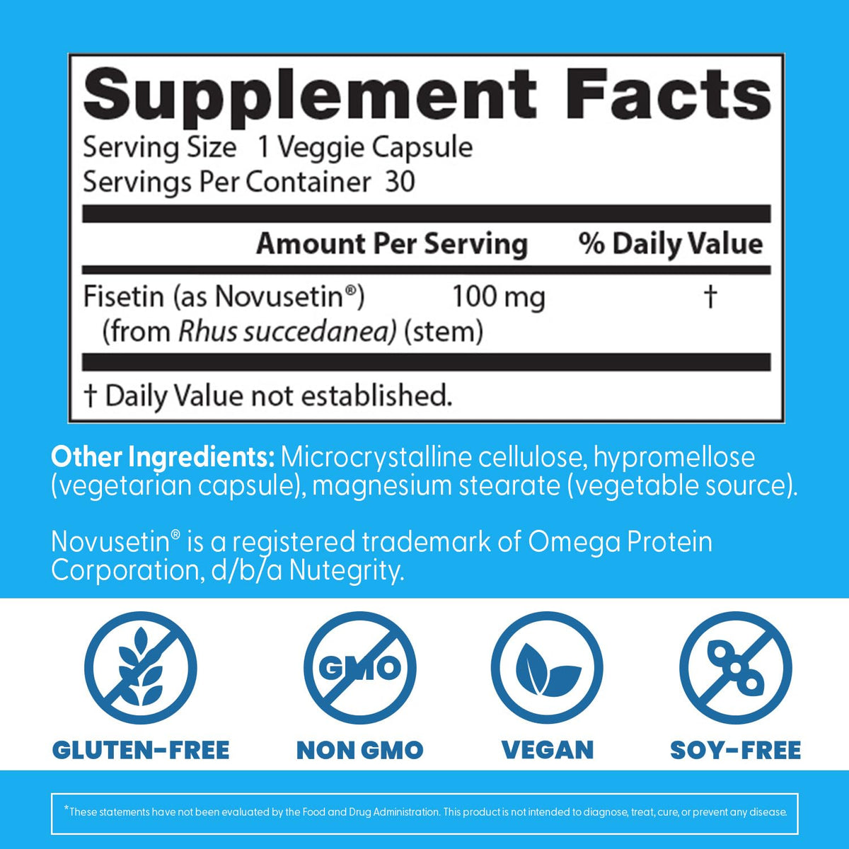 Doctor's BEST Complément Fisetin 100 mg gélules végétales sur une table