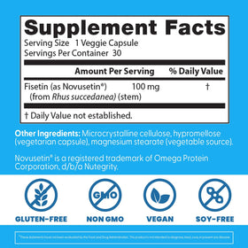 Doctor's BEST Complément Fisetin 100 mg gélules végétales sur une table
