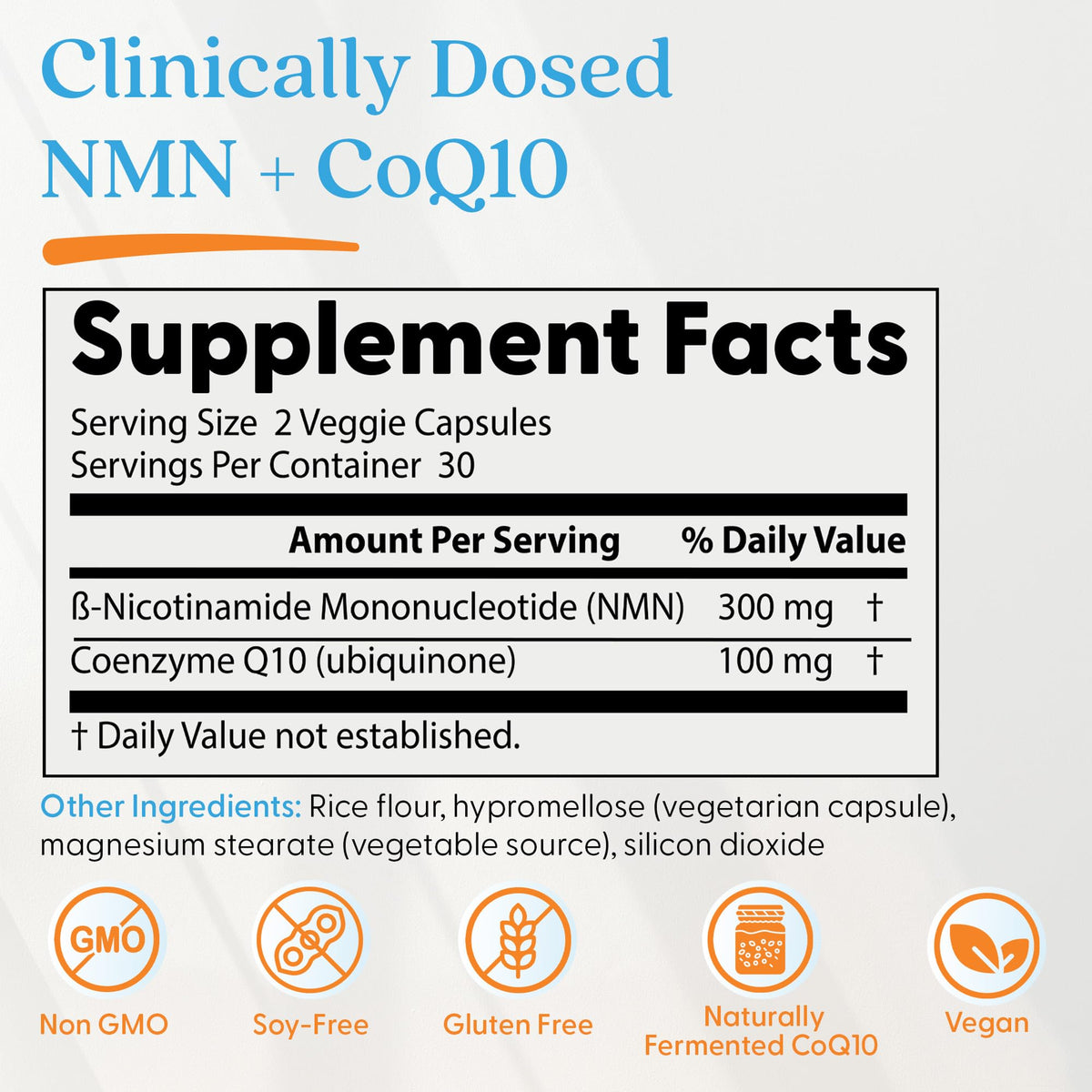 Doctor's BEST Complément NMN + CoQ10 60 Veg Caps emballage