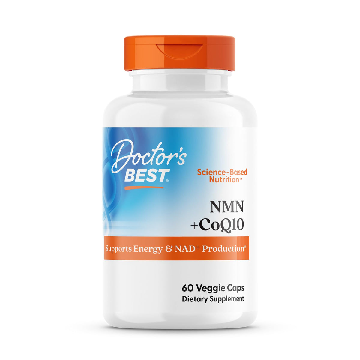 Doctor's BEST Complément NMN + CoQ10 60 Veg Caps vue de face