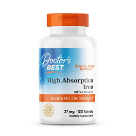 Doctor's BEST Fer Chélaté 27 mg 120 Tablettes - vue avant