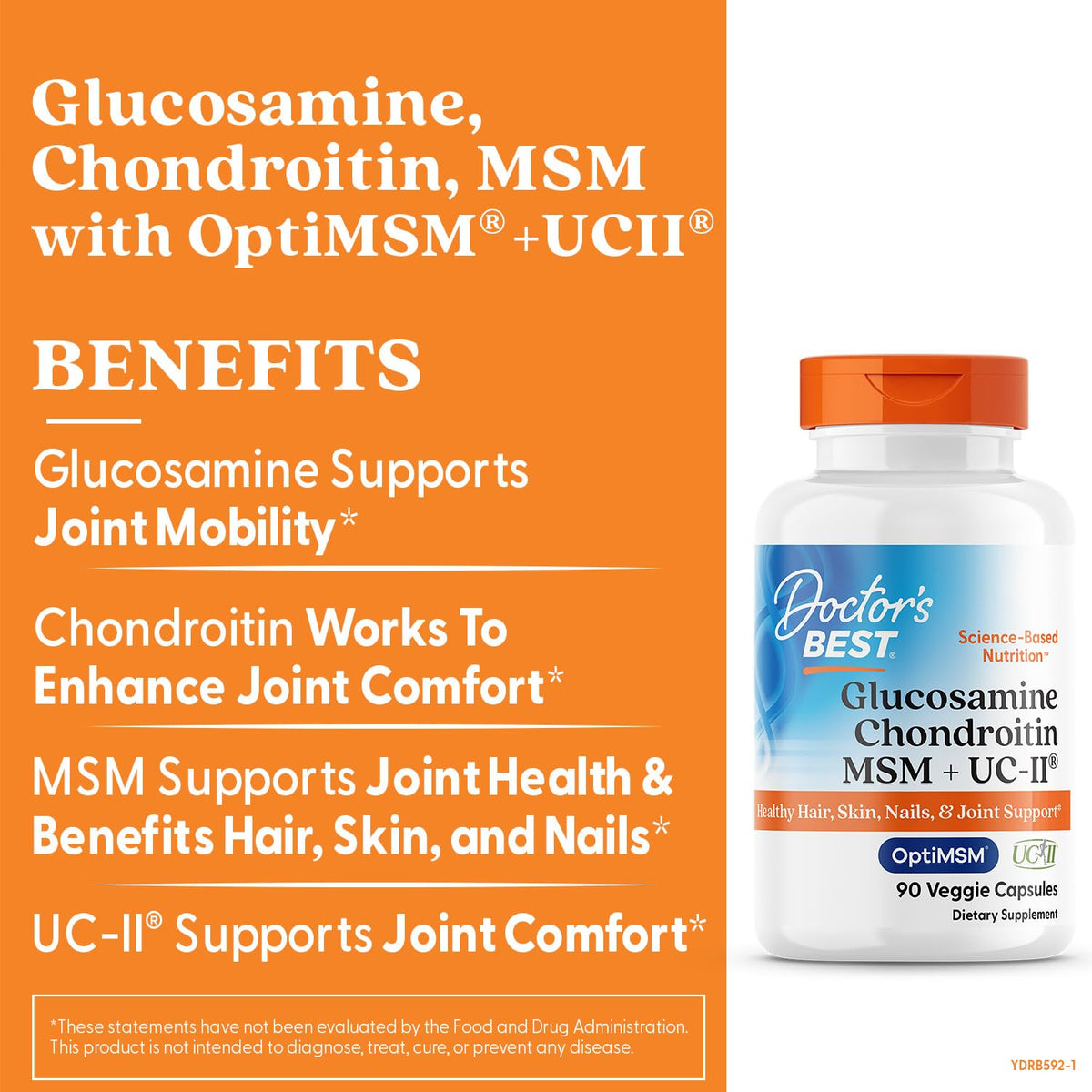 Doctor's BEST Glucosamine Chondroitin 90 capsules side view