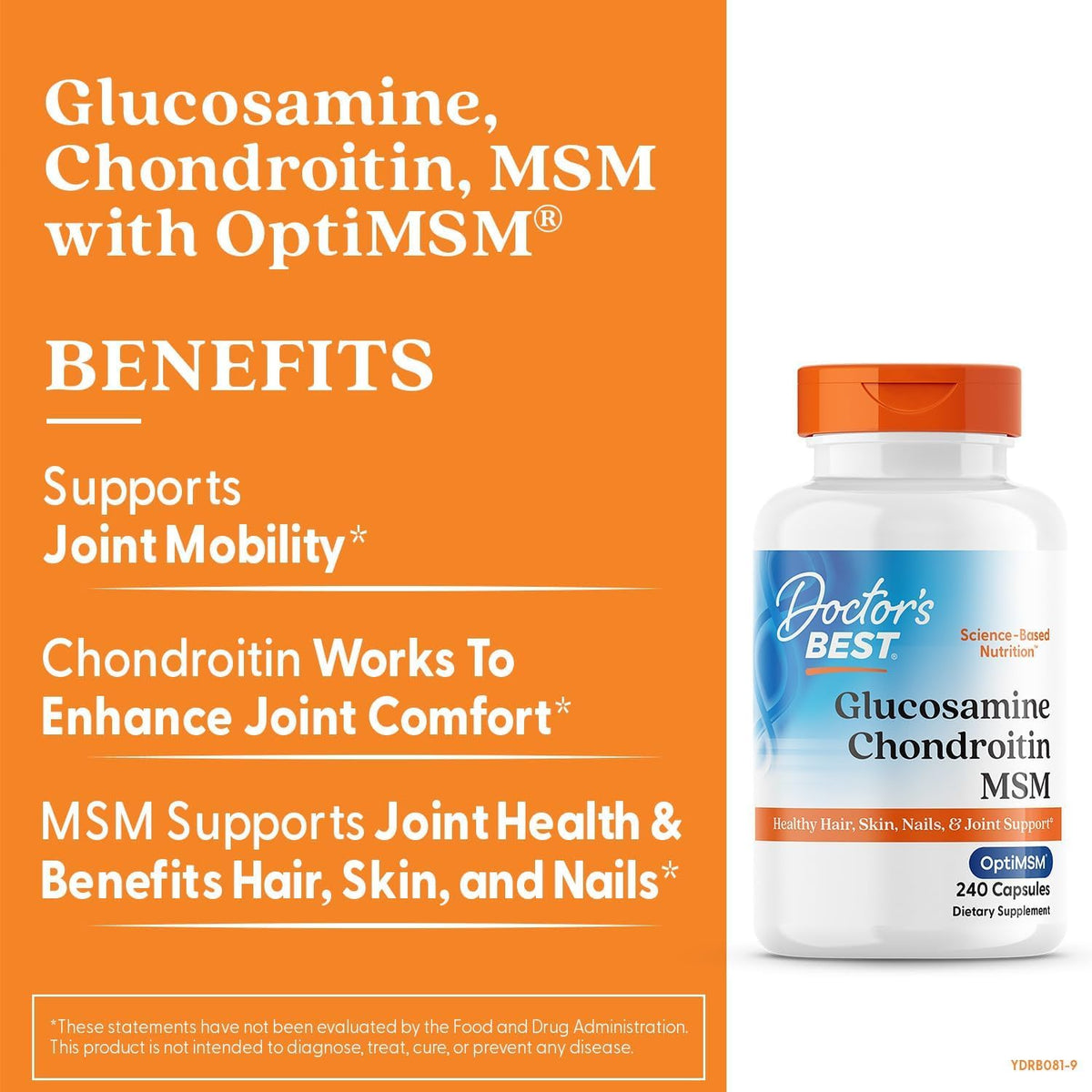 Doctor's BEST Glucosamine Chondroitin MSM 240 capsules côté