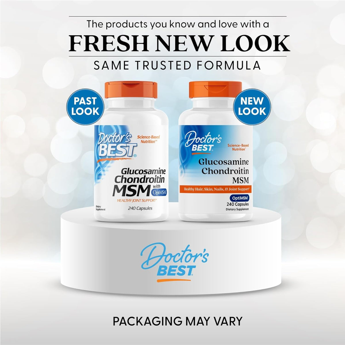 Doctor's BEST Glucosamine Chondroitin MSM capsules sur une table