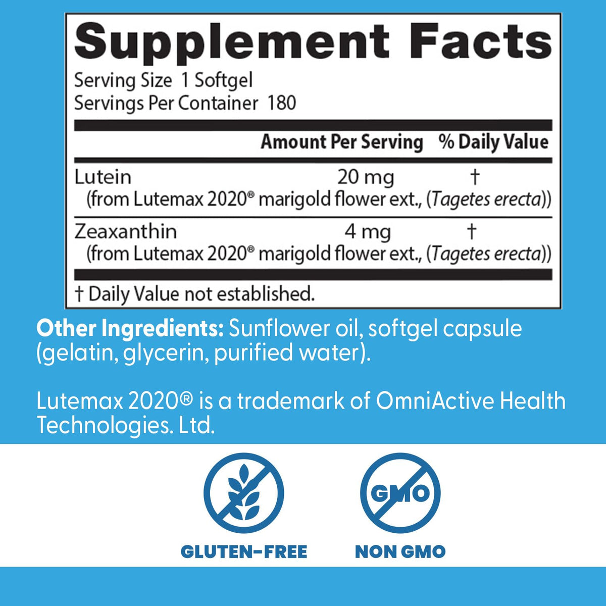 Doctor's BEST Luteine 20mg gélules sur fond blanc