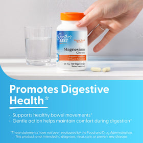 Doctor's BEST Magnésium Citrate 125 mg capsules végétales sur une table
