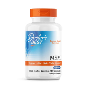Doctor's BEST MSM 3000 mg capsules, 180 count, front view