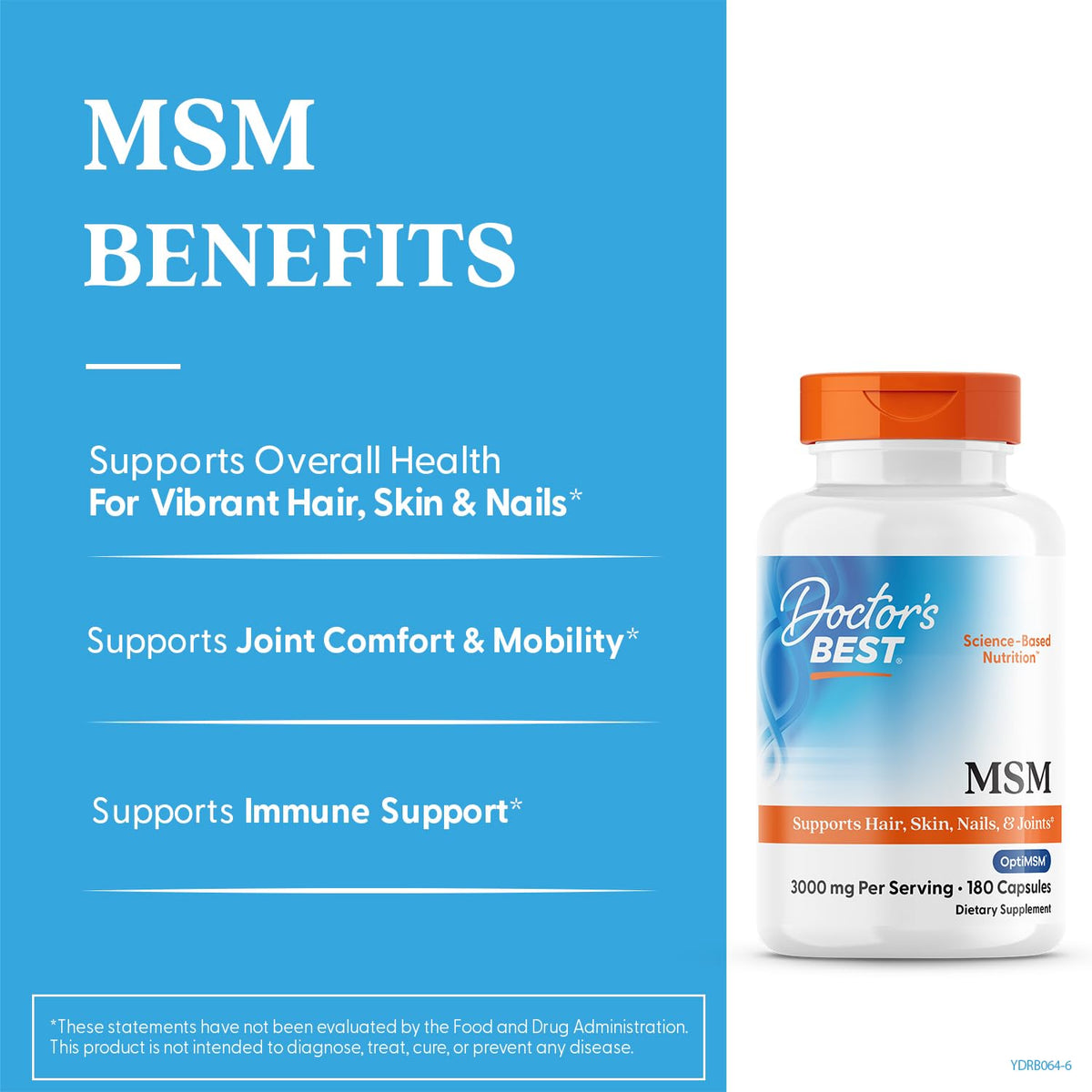 Doctor's BEST MSM supplement bottle with label