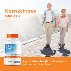 Doctor's BEST Nattokinase 2000 FU complément alimentaire vue latérale avec étiquette