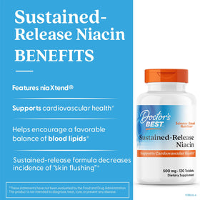 Doctor's BEST Niacine 500 mg comprimés vue de côté