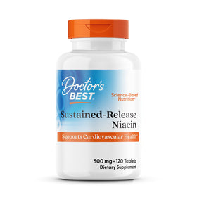 Doctor's BEST Niacine 500 mg libération prolongée 120 comprimés emballage avant